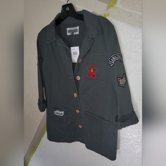 New! Rules Of Etiquette-Los Angeles Utility/Military Style Patchwork Jkt Sz S - Picture 4 of 9
